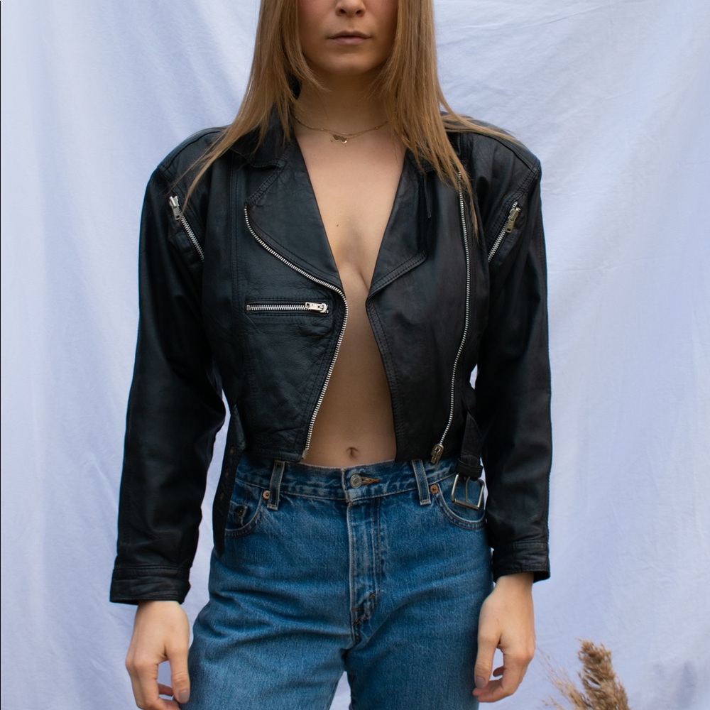 80’s Vintage Faux-Leather Jacket